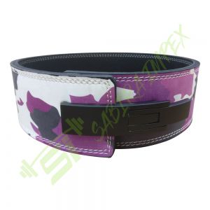 Sublimation Purple Black White Camo Lever Buckle Belt