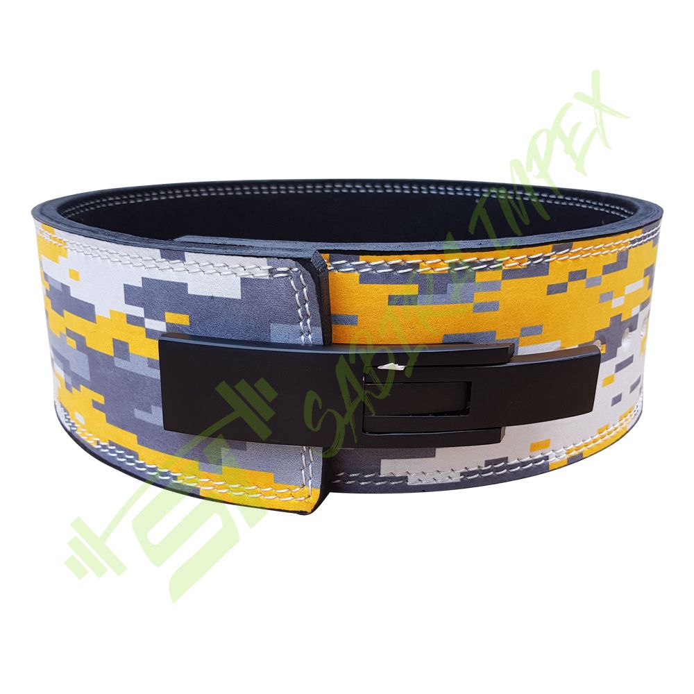 Sublimation Yellow/Gery Digital Camo Lever Buckle Belt